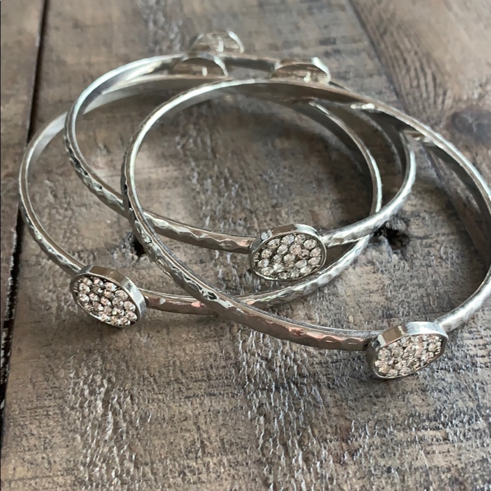 Three Layer Silver Moon Crystal Bracelets - image 2